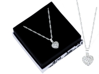 Срібний ланцюжок, кулончик серце