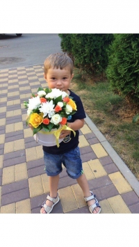 Коробка с цветами микс