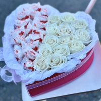 Белое сердце с рафаэлло