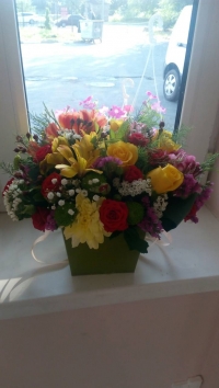 Коробка с цветами микс