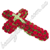 Крест из красных роз