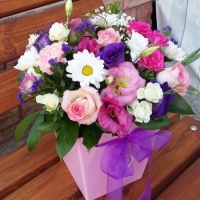 Коробка с цветами микс